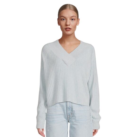 NAADAM Coastal Cashmere Cropped V-Neck Sweater XS - Picture 2 of 12